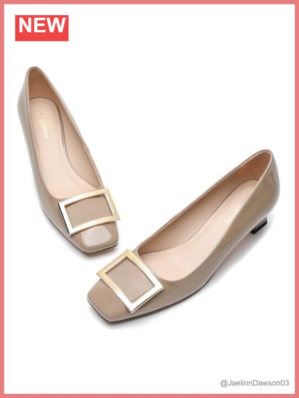 Genuine Leather Block Heels Square Closed Toe Chunky Pumps for Women